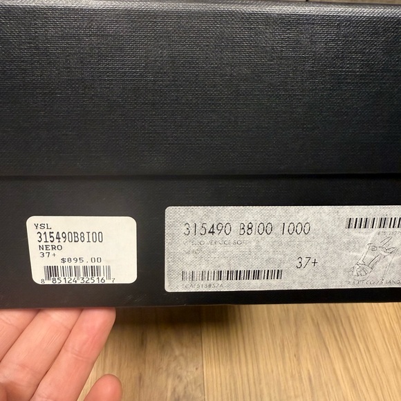 YSL sz 7.5 tribute black patent leather platform sandal - Picture 4 of 12